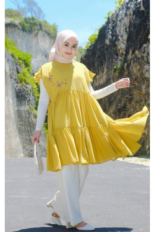 Azzura Tunik Vest Embroidery Lime